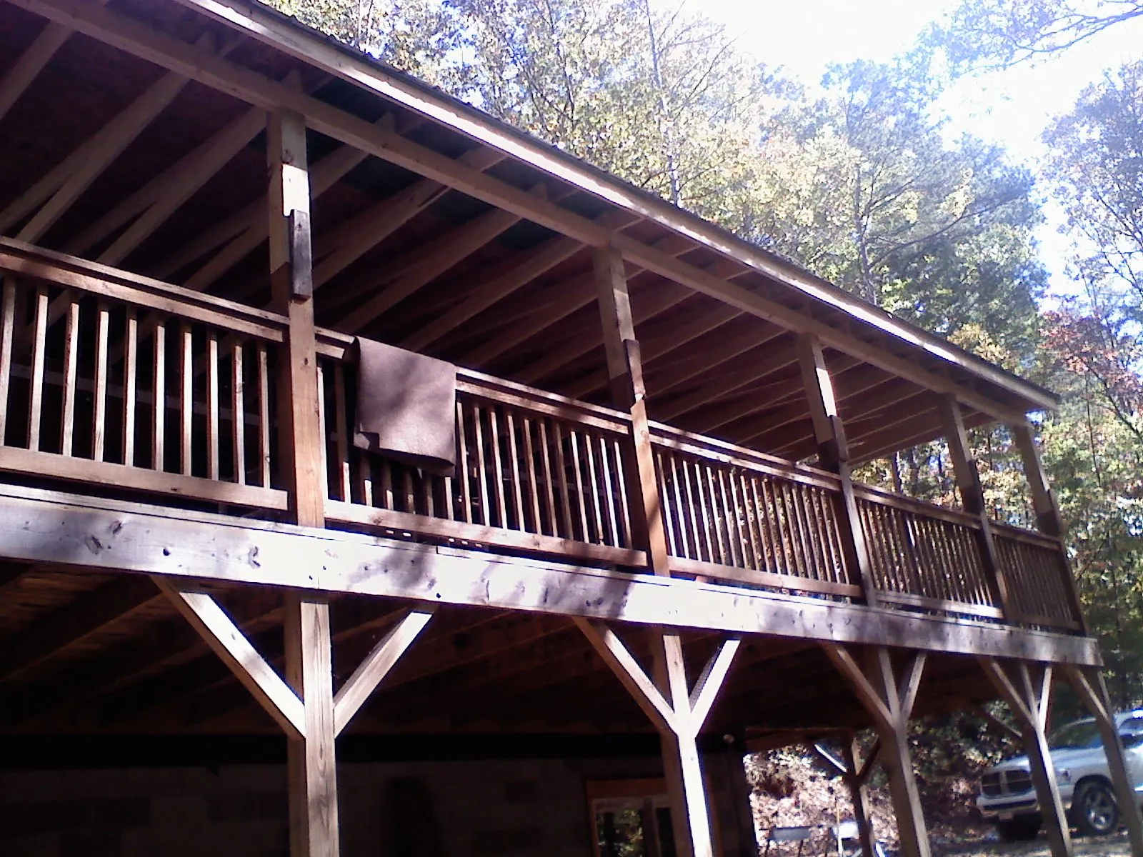 Timber framing under a new elevated porch and deck — Roof Leak Repair in Touchet by Roofing Brothers